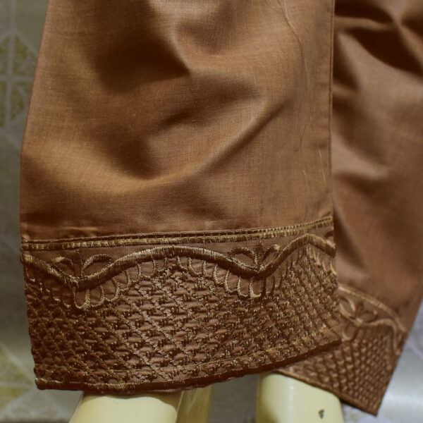 brown Cotton Stitched Suit