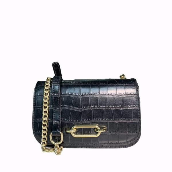 Charme Black Leather Handbag