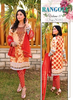 Orangy Red Malai Suit